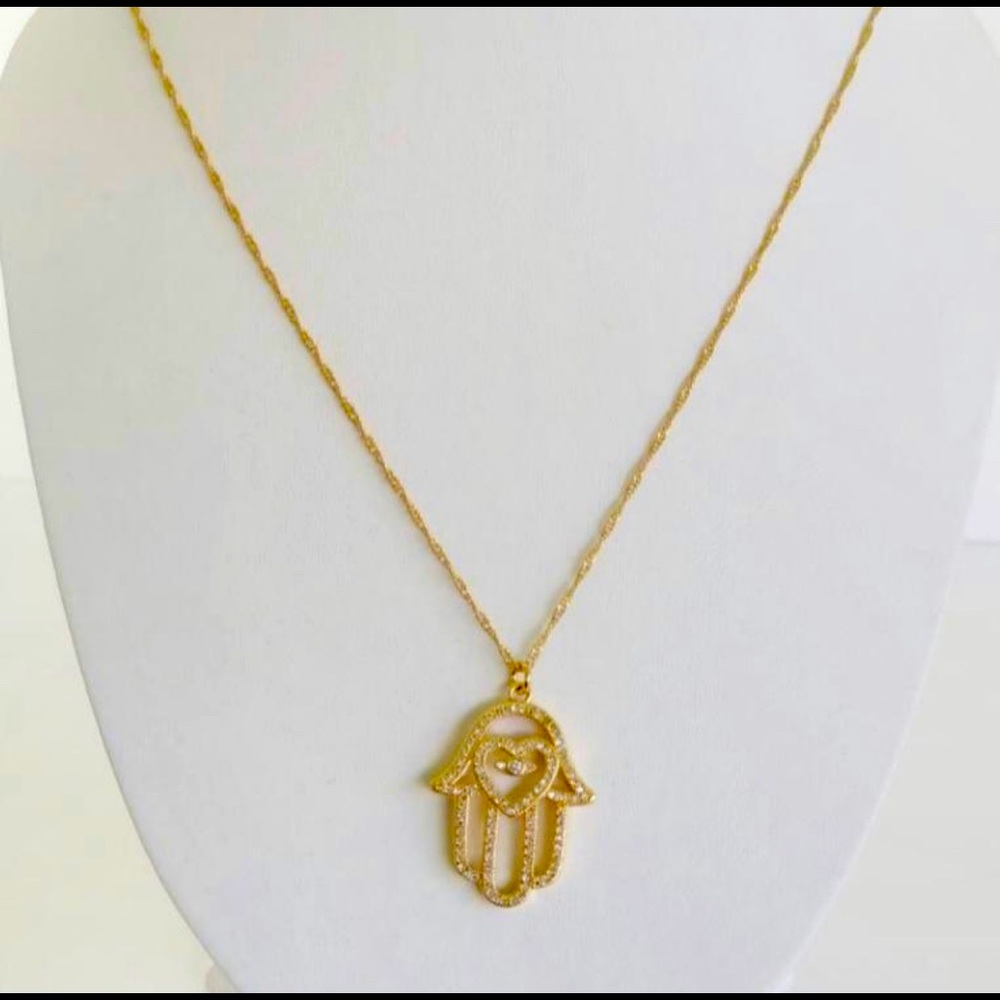 Hamsa pendant with chain